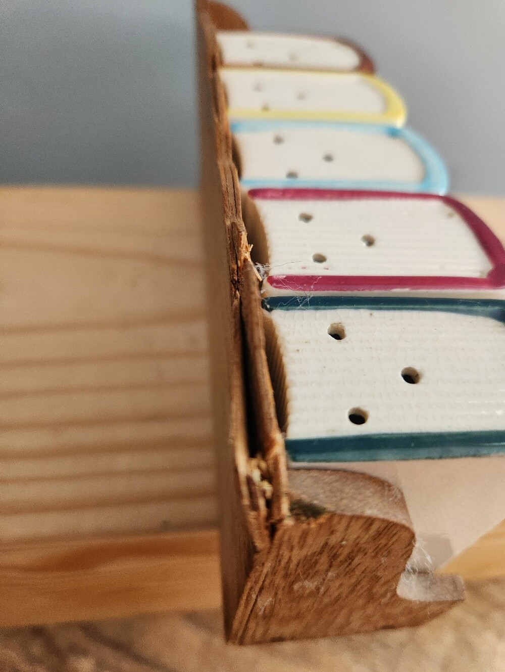 Vintage Ceramic Book Shaped Spice Jar Set with Wooden Rack - Incomplete Set - Picture 5 of 16